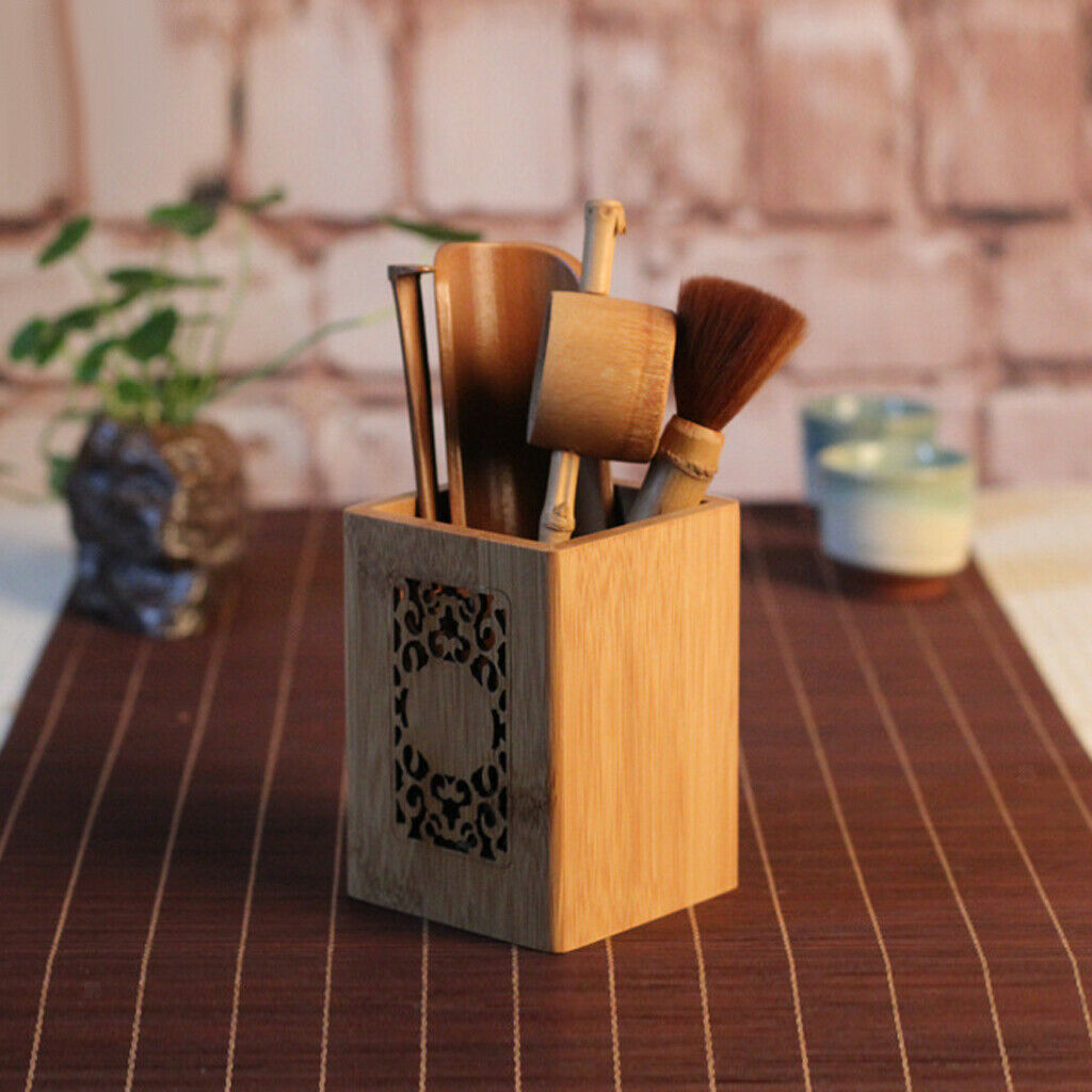 Pack Of Tea Accessories Bamboo Tea Spoon Scoop Matcha Whisk Storage Holder