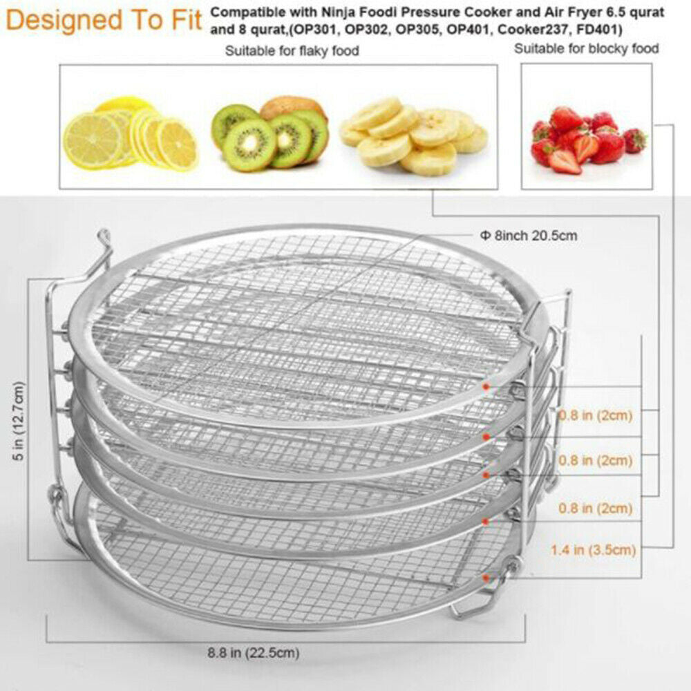 5 Layers Air Fryer Food Dehydrator Drying Stand Rack For Pressure Cooker Oven