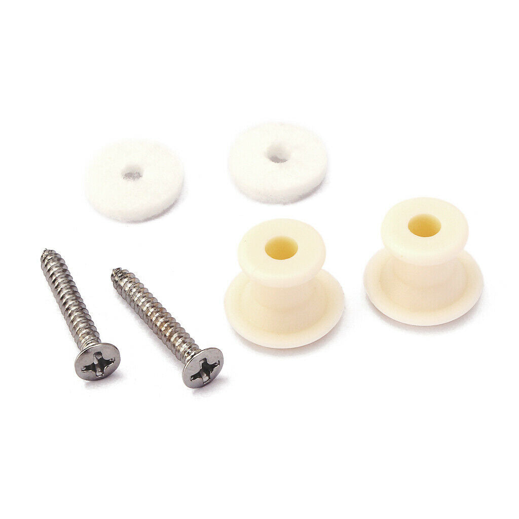 1 Set ABS Plastic Strap Lock Button with Screws Gasket for Guitar Bass Parts