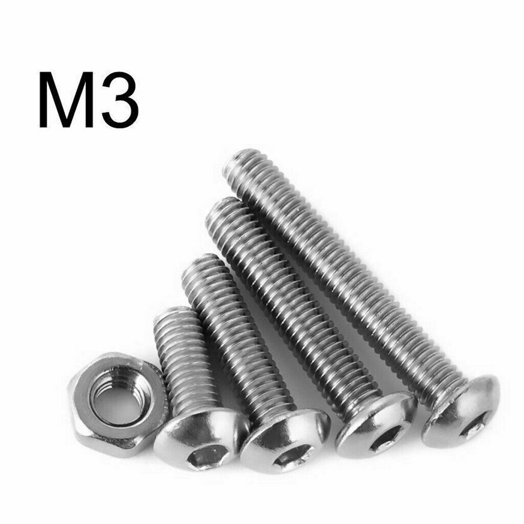 500pcs Stainless Steel Hex Socket Bolts Screws Nuts Kit Industrial Fasteners