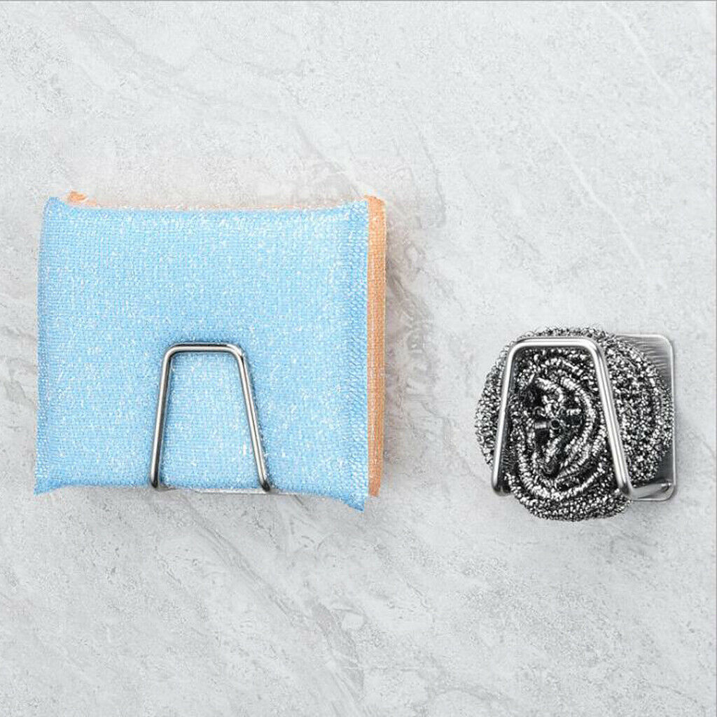 Stainless Steel Self Adhesive Kitchen Sink Sponge Holder Caddy Drying Rack