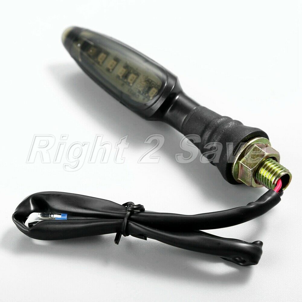10mm 12V Motorcycle Yellow LED Clear Lens Turn Signal Indicator Sidemarker Light