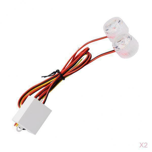 2 Pieces Car Auto Truck ATV Flashing Emergency LED Strobe Lights RED BLUE
