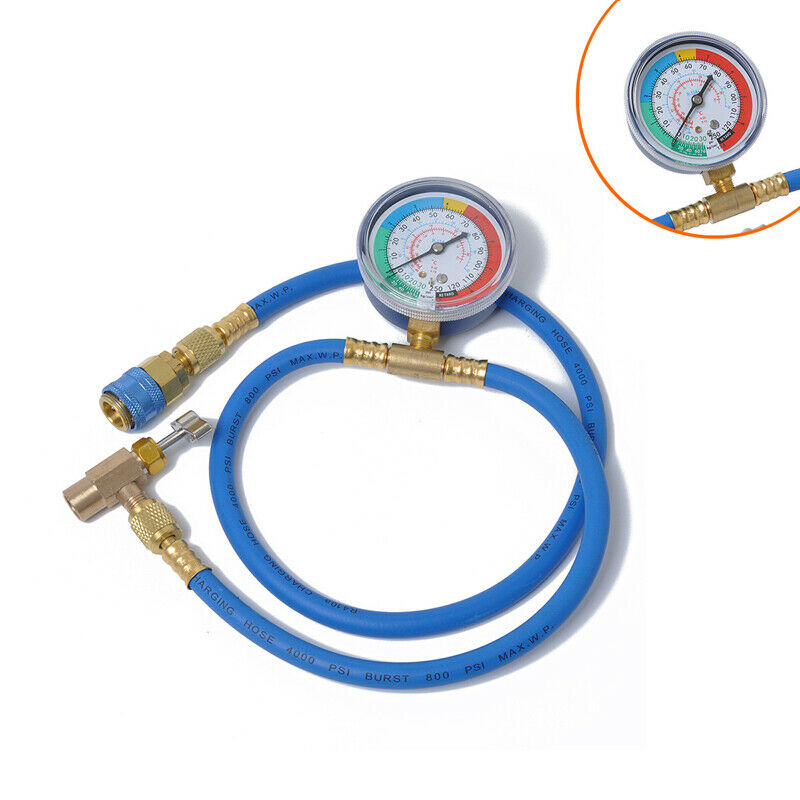 Car Air Conditioning AC R134A Refrigerant Charge Hose Low Pressure Gauge Monitor