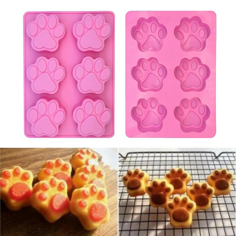 Cat Paw Shape Silicone Bakeware Baking Mold Chocolate Cookie Soap Fondant Mo SJ