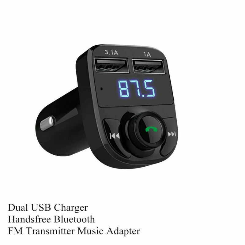 Dual USB Port Handsfree Car Charger Bluetooth FM Transmitter Auto Music adapter