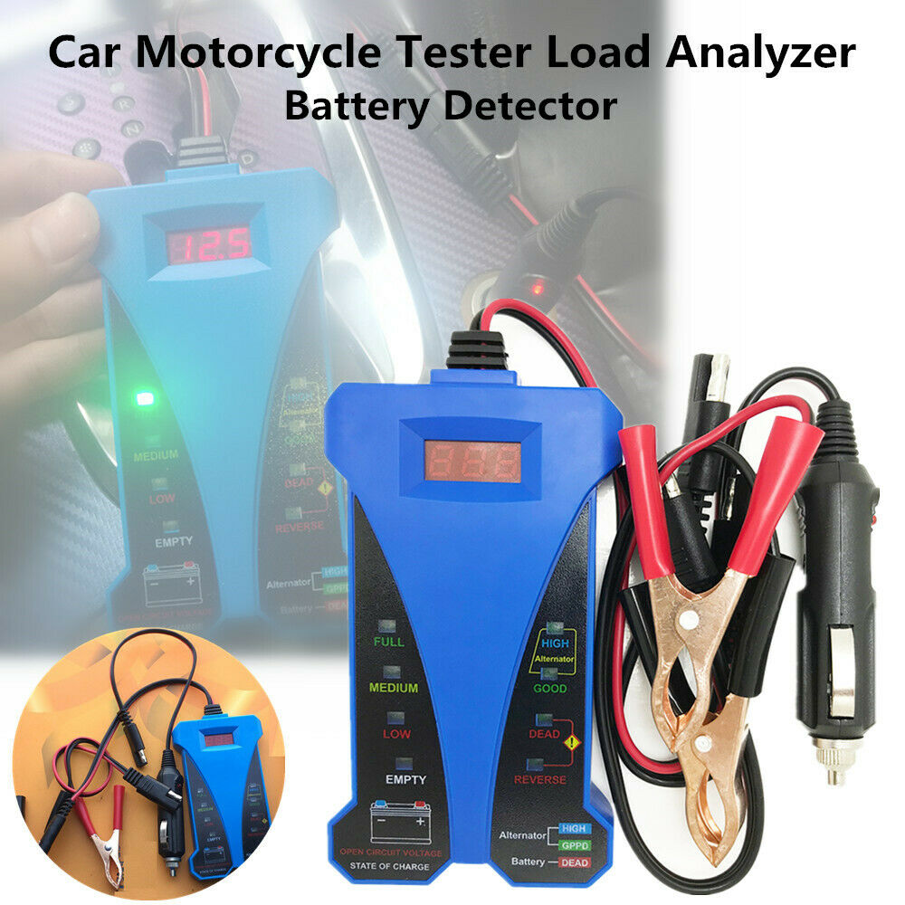 Car Motorcycle Tester Load LED Digital Display 12V BatteryLife Analyzer Detector