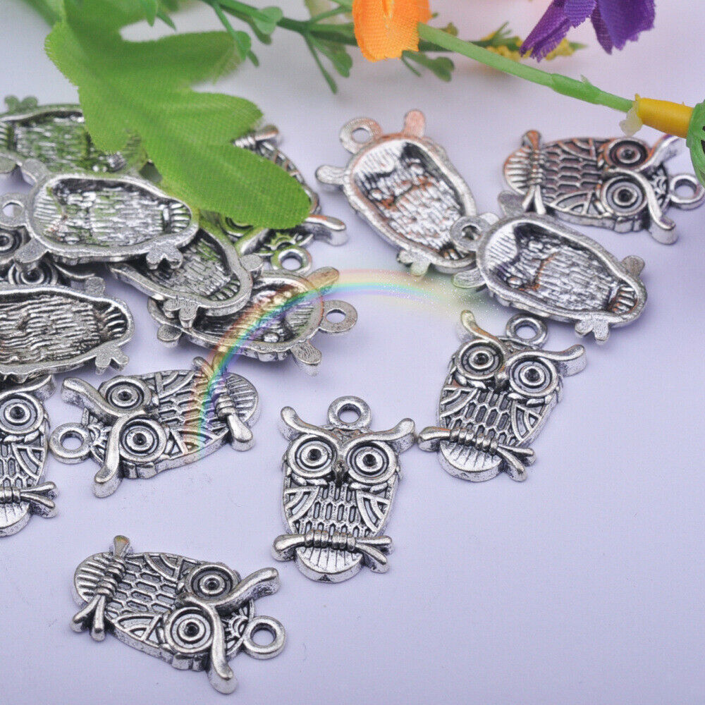 30 pcs Mixed Owl Charms Pendant Jewelry Making Accessories