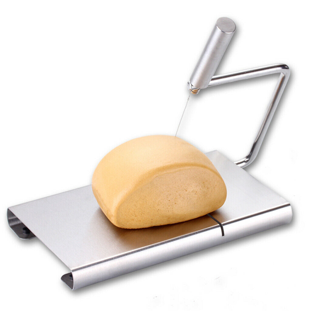 Cheese Wire Slicer Stainless Steel Metal Board with Cutting Handle 21x12x1cm