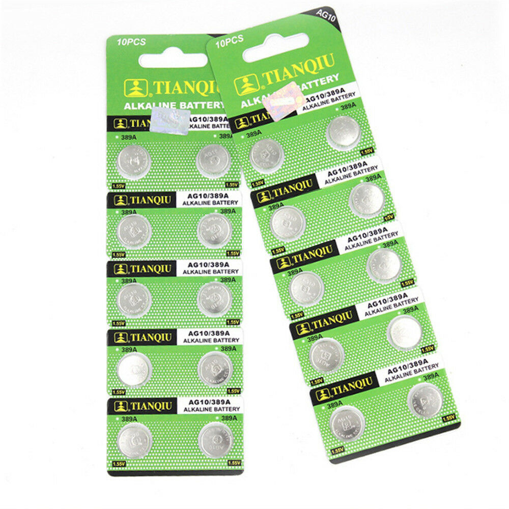 10PCS AG10 LR1130 389 LR54 L1131 189 Button Cell Coin Battery 1.55V Simple