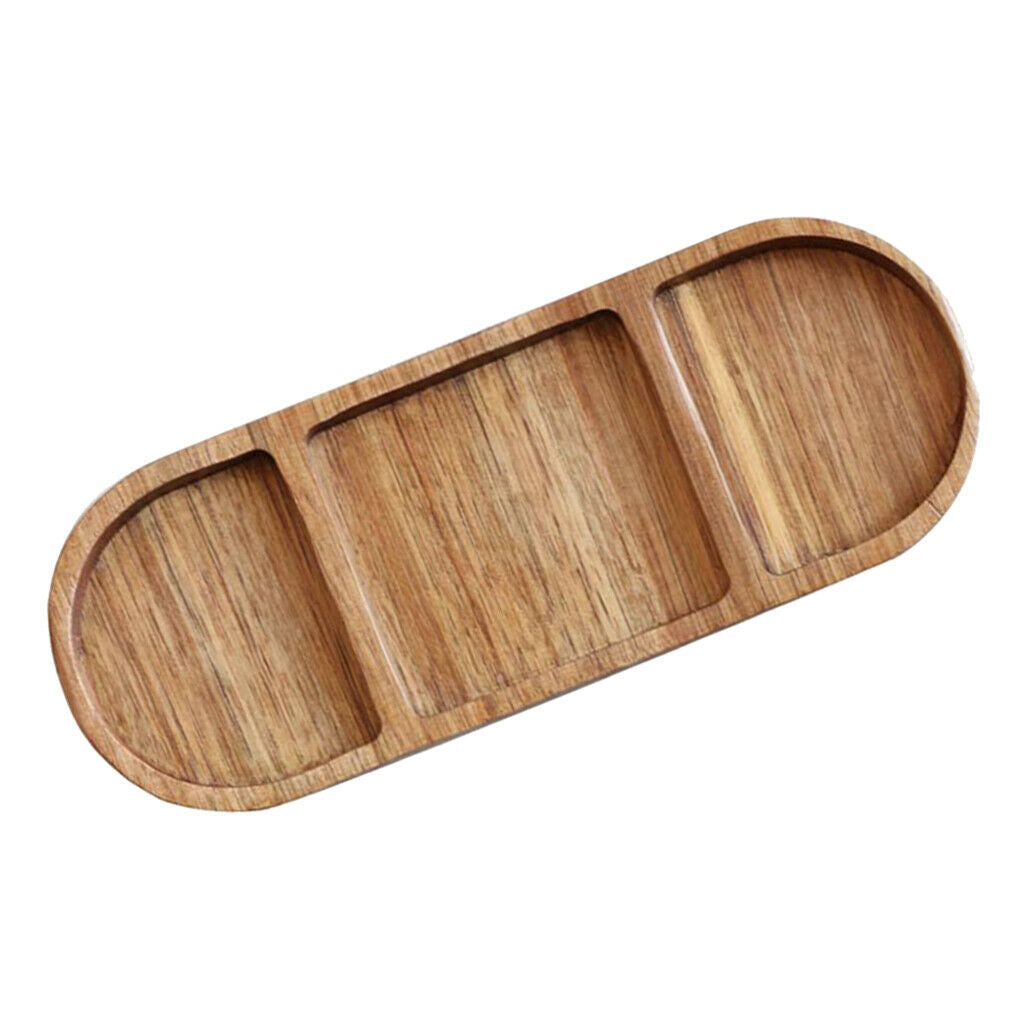 Wooden Plate Tray Multifunctional Bamboo Tray for Handle Decoration And Non-