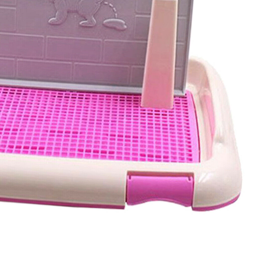 Pet  Mat Toilet w/ Wall Indoor House Keep Clean S Pink