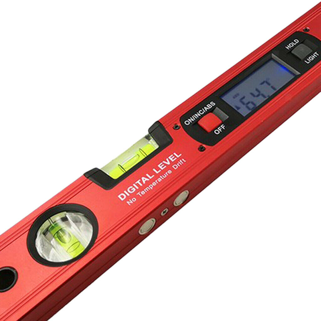 16â€ Spirit Level Digital Inclinometer Spirit Level Angle Gauge 0-360Â° Red