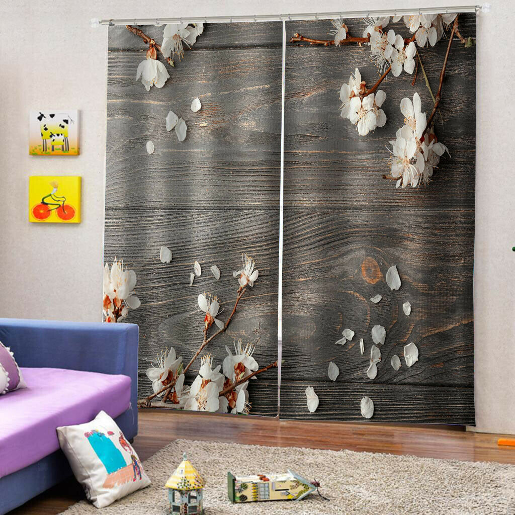 Floral Printing Curtain Panels Blockout Drape Home Balcony Decor 59"x65"