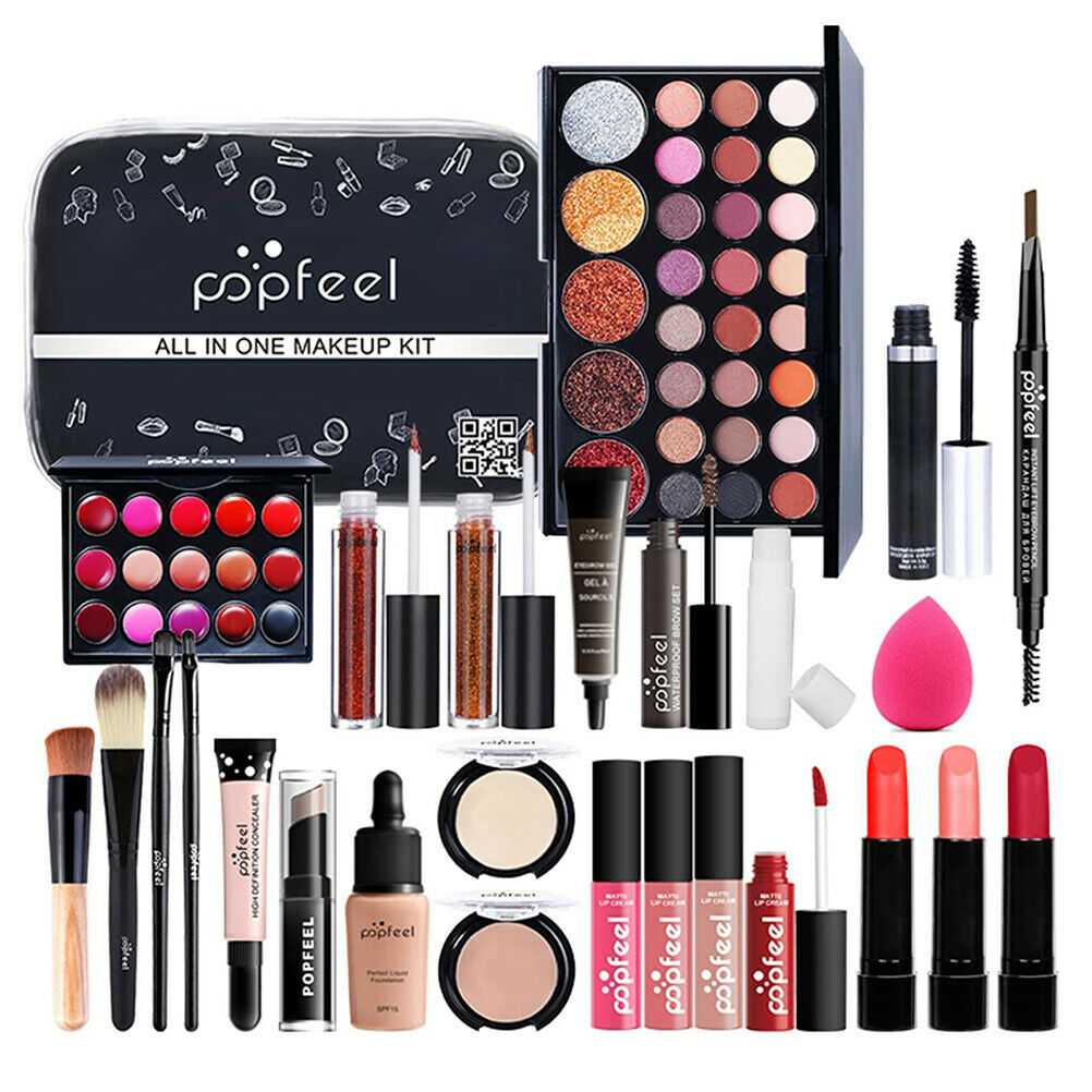 27PCS Professional Makeup Set Portable Travel Makeup Organizer Storage Box Gifts