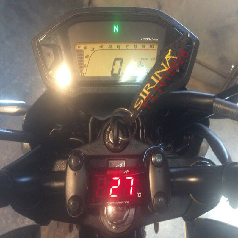 Motorcycle LCD Digital Thermometer Meter Instrument LED Water Temperature Gauge