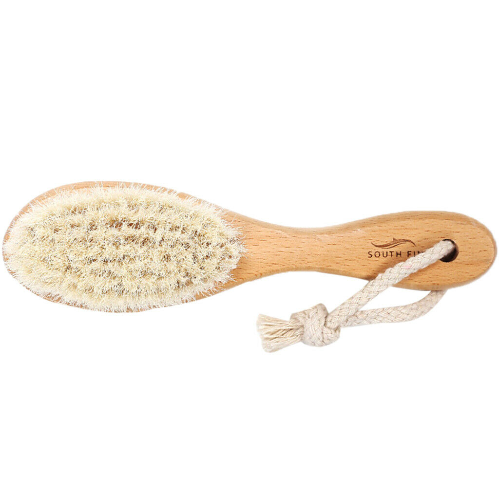 2 Packs Beech Wood Dry Brushing Body Exfoliating Massage Brush Skin Exfoliator