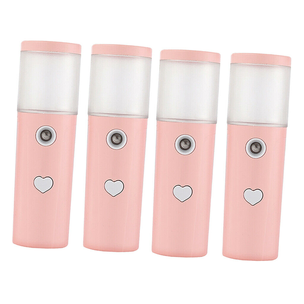 4x Portable Mini Cool Mist Sprayer 30ml Nano Face Hydration Moisturizer Pink