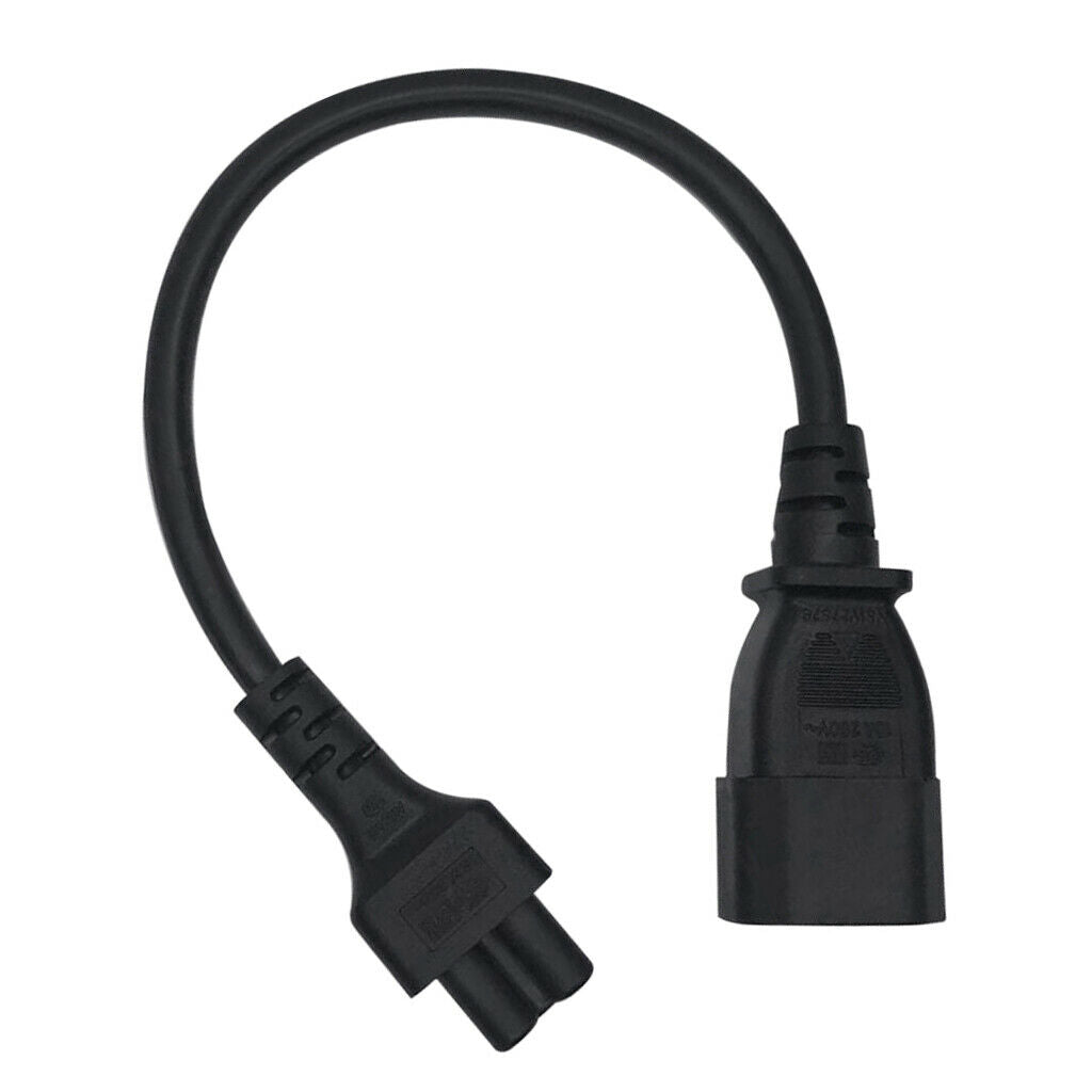 Black C14 Male to C5 Female C14-C5-Cable Power Cord 60cm 3 Prong 0.75 Square