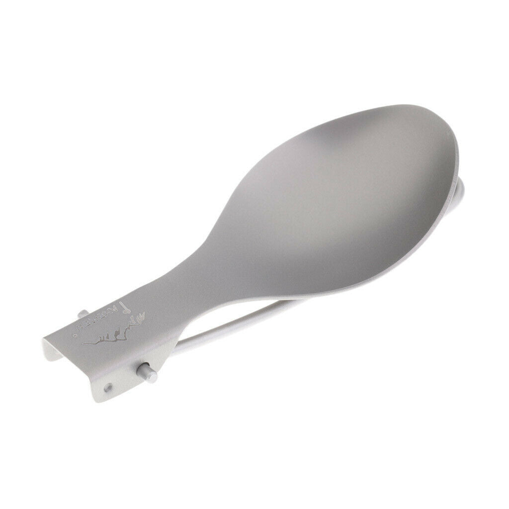 Outdoor Tableware Camping Picnic Folding Titanium Soup Spoon