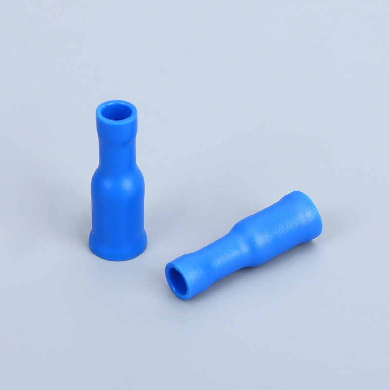 50pair Crimp Terminals Fit for 22-16 AWG Cable Wire Connector Male + Female Blue