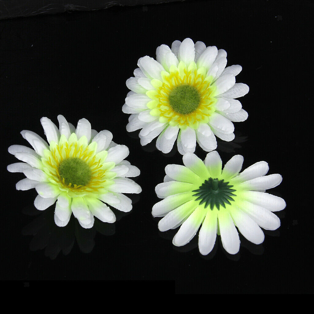 10Pcs 3.15" Artificial Gerbera Daisy Silk Flowers Heads for DIY Wedding