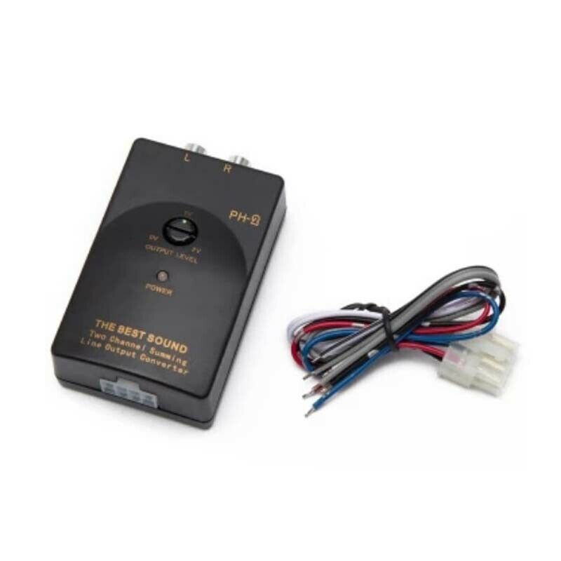 Car Stereo Audio RCA Out Speaker High To Low Level Line Converter +Adapter Wire