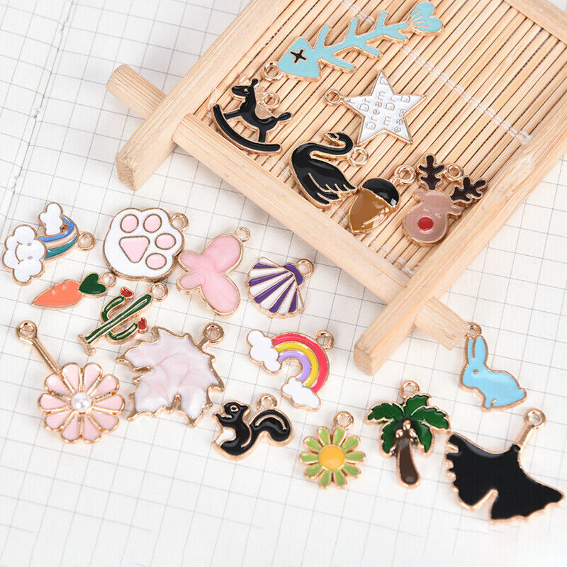 20pcs Bulk Lots Mixed Enamel Charms Pendant DIY Jewelry Making Findings lcJ Fx