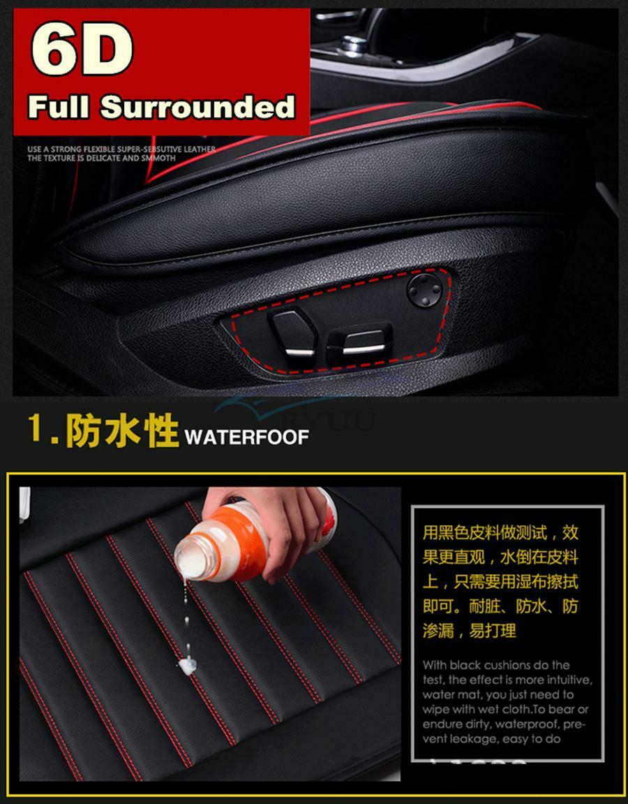 Single Front Car Seat Cover PU Leather 6D Full Surrounded Auto Seat Cushion Pad
