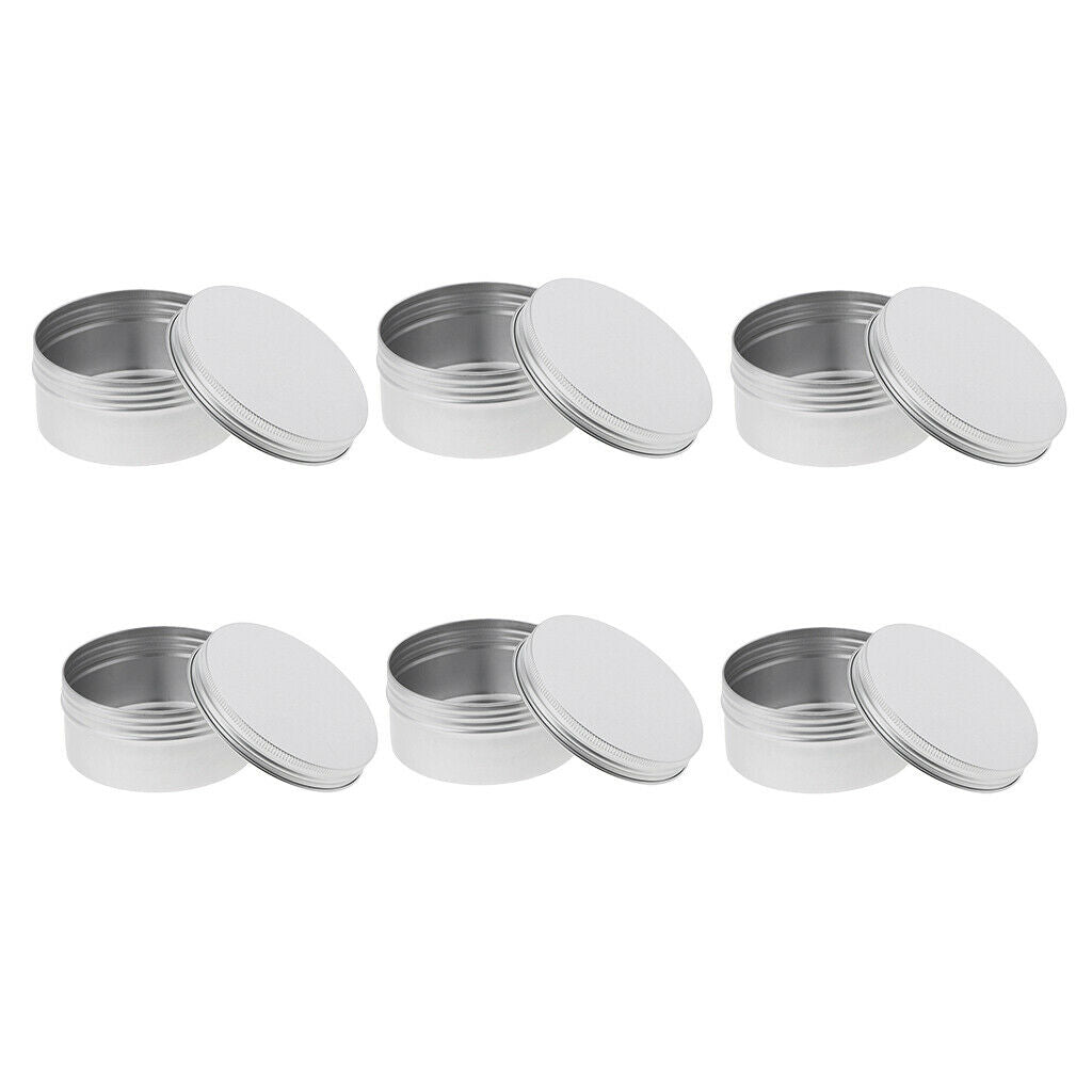 Aluminum Tin Jars, Cosmetic Sample Metal Tins Empty Container Bulk, Round Pot