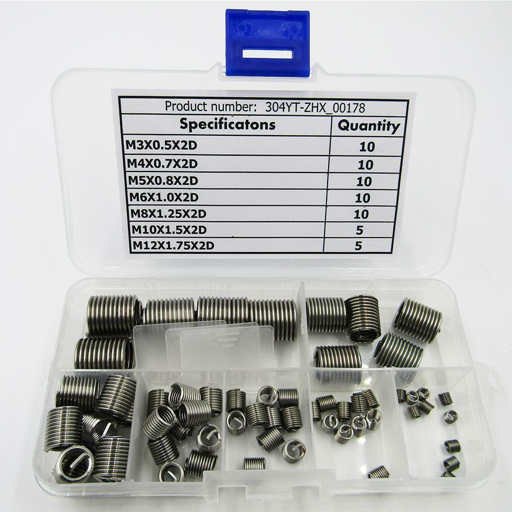 60pcs Set Stainless Steel Wire Thread Repair Helical  M3 M4 M5 M6 M8 M10 M12