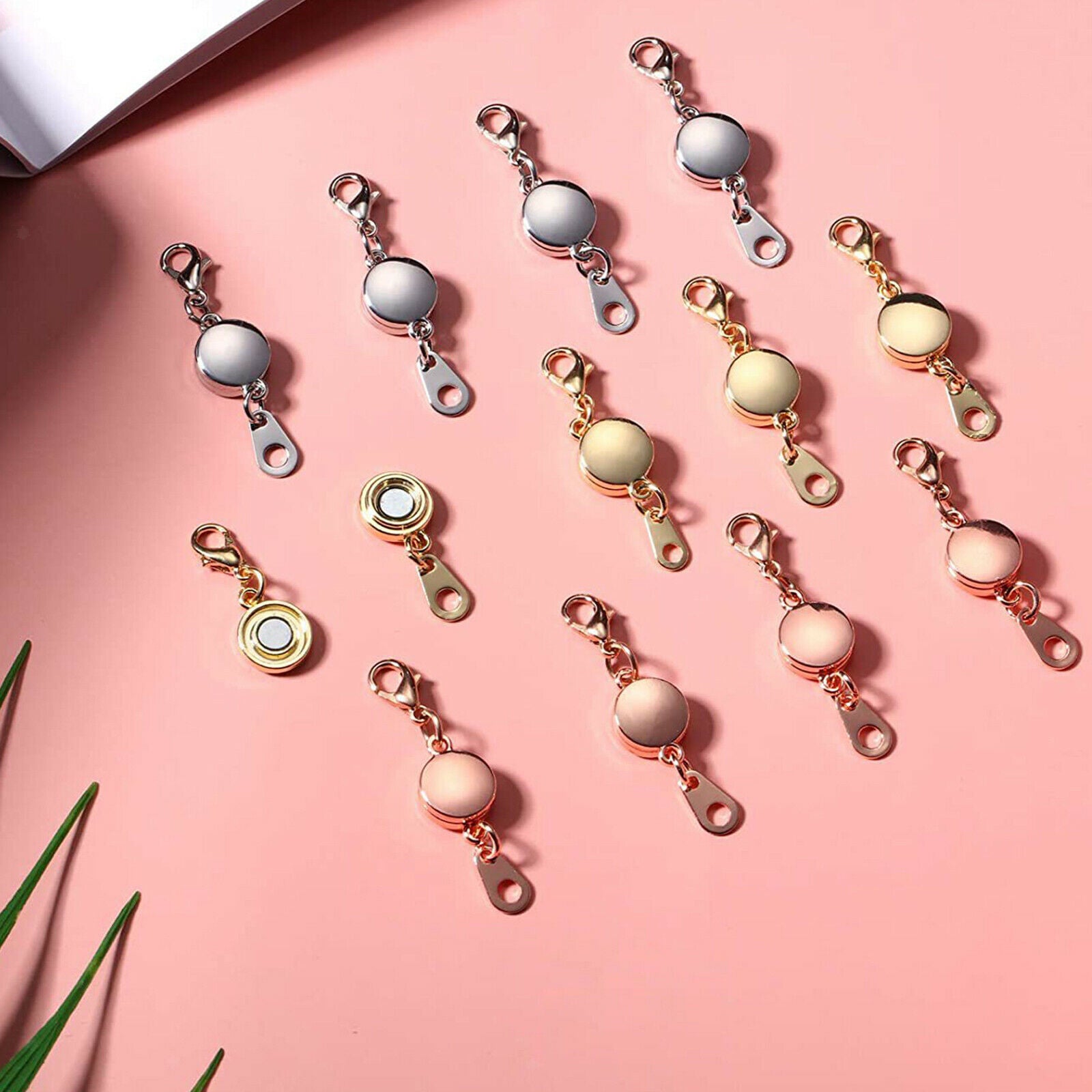 12 Pieces Magnetic Clasp Necklace Closures Bracelet Converter 3 Colors