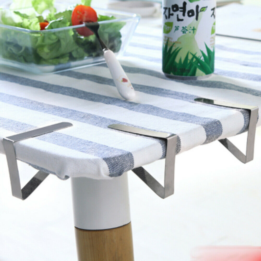 4Pcs Stainless Steel Tablecloth Tables Cover Clips Holder Table Cloth Clamps