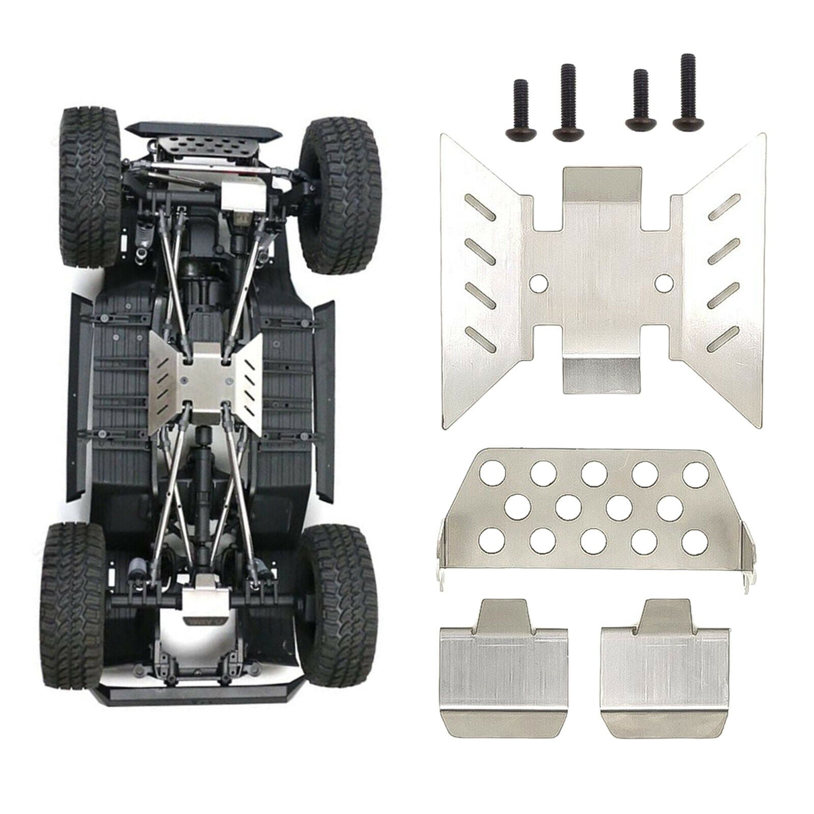 RC Car Metal Chassis Guard Body Protector Axle Guard Sets for Axial SCX10 III