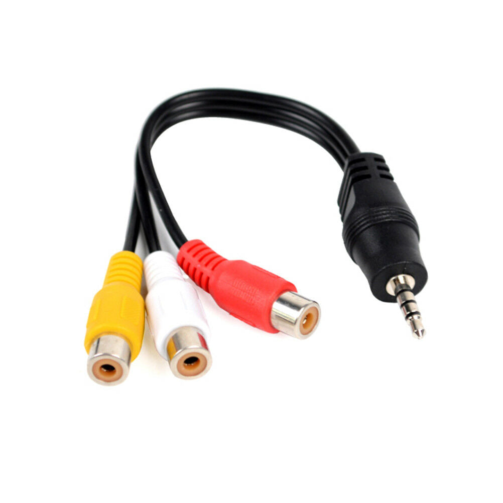 28cm 3.5mm jack av male to 3rca female audio video cable cord  stereo adap.l8