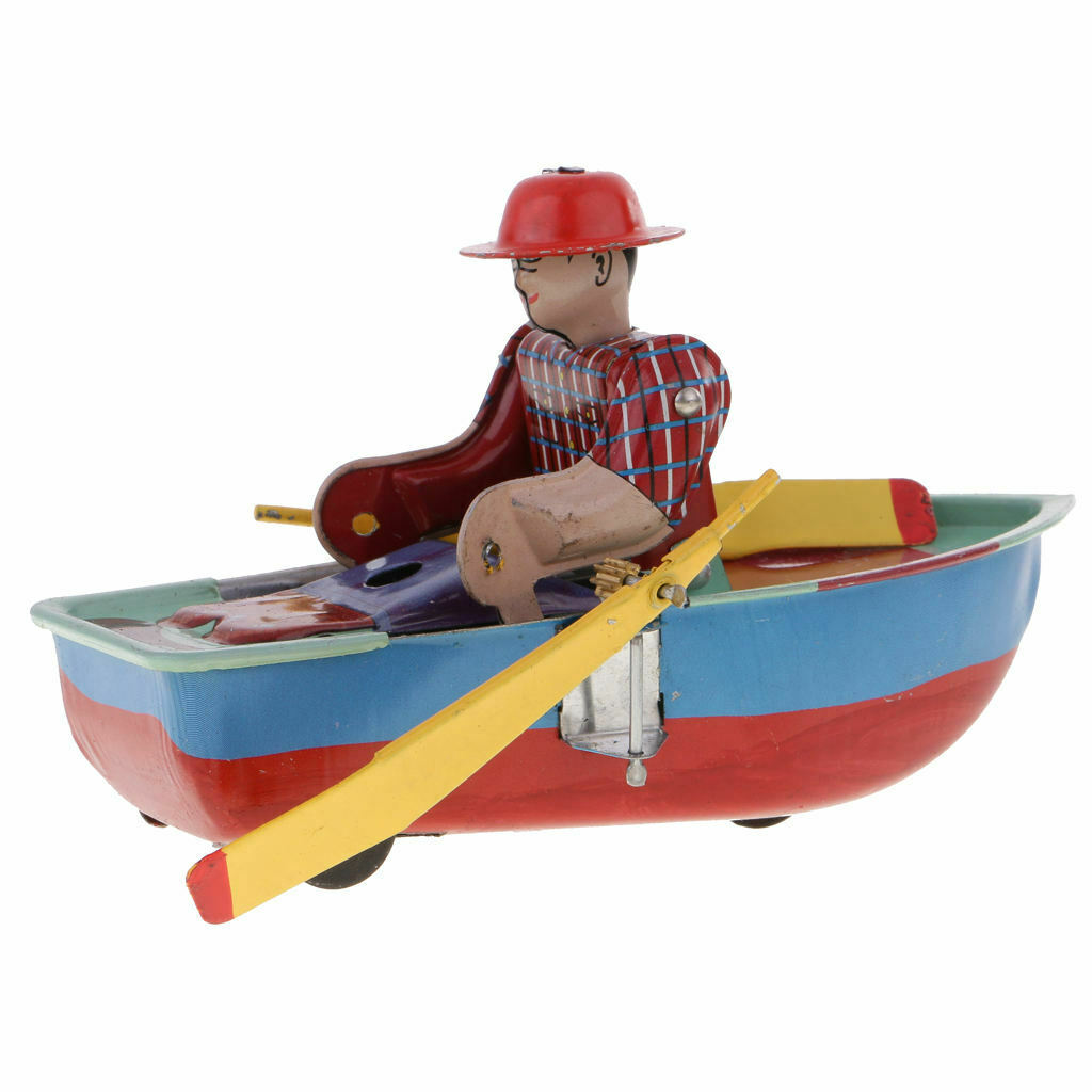 Novelty Retro Wind Up Rowing Boat Metal Metal Mechanism Toys