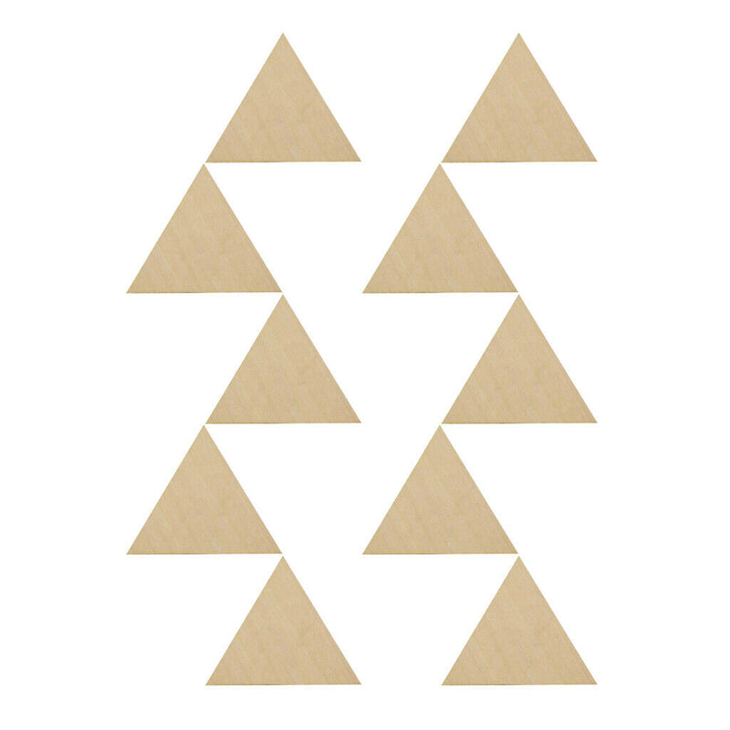 10x Natural Wood Cutouts Triangle Shapes DIY Craft Embellishments 80mm