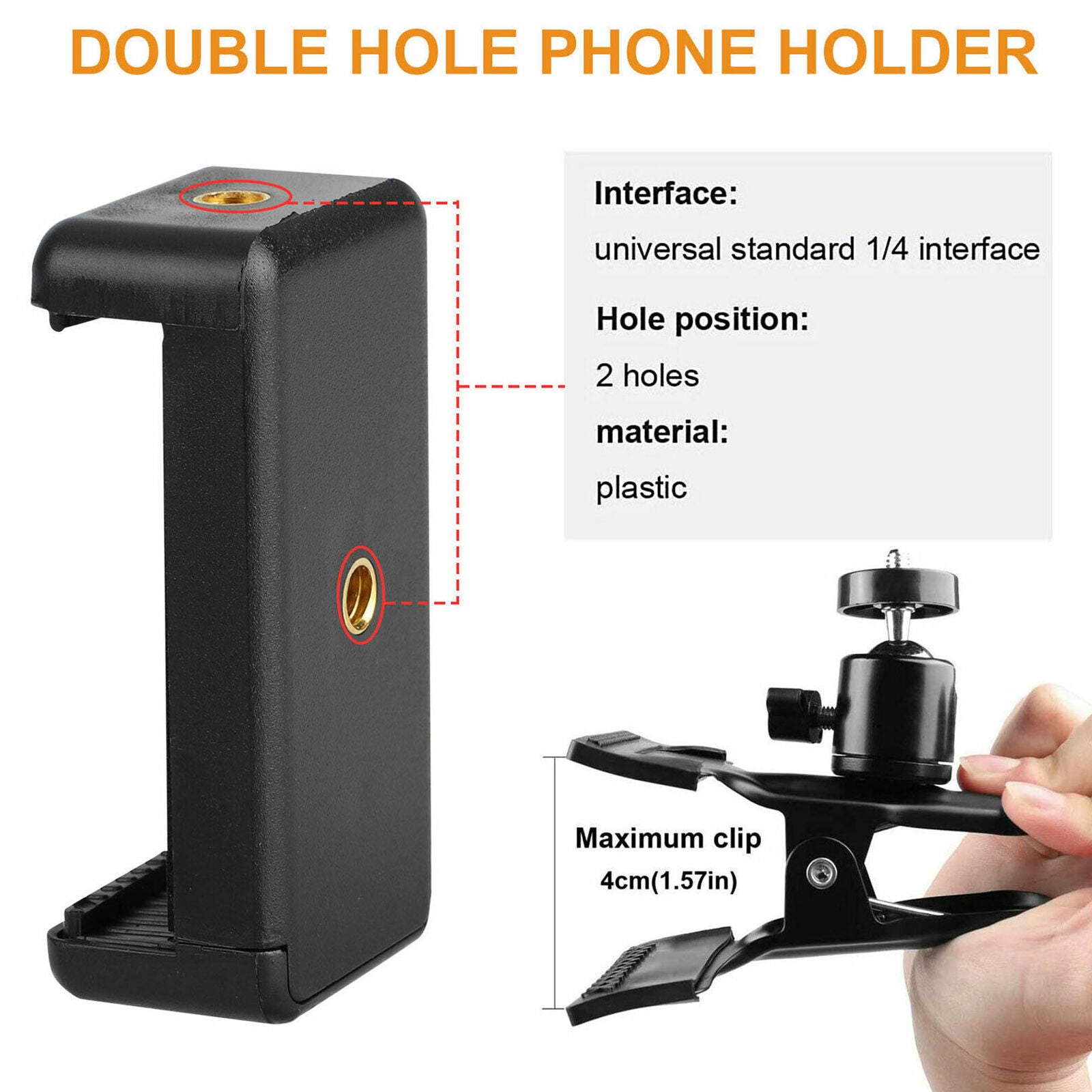 360°Guitar Headstock Mobile Phone Holder Bracket Stand Cell Phone Clip Clamp