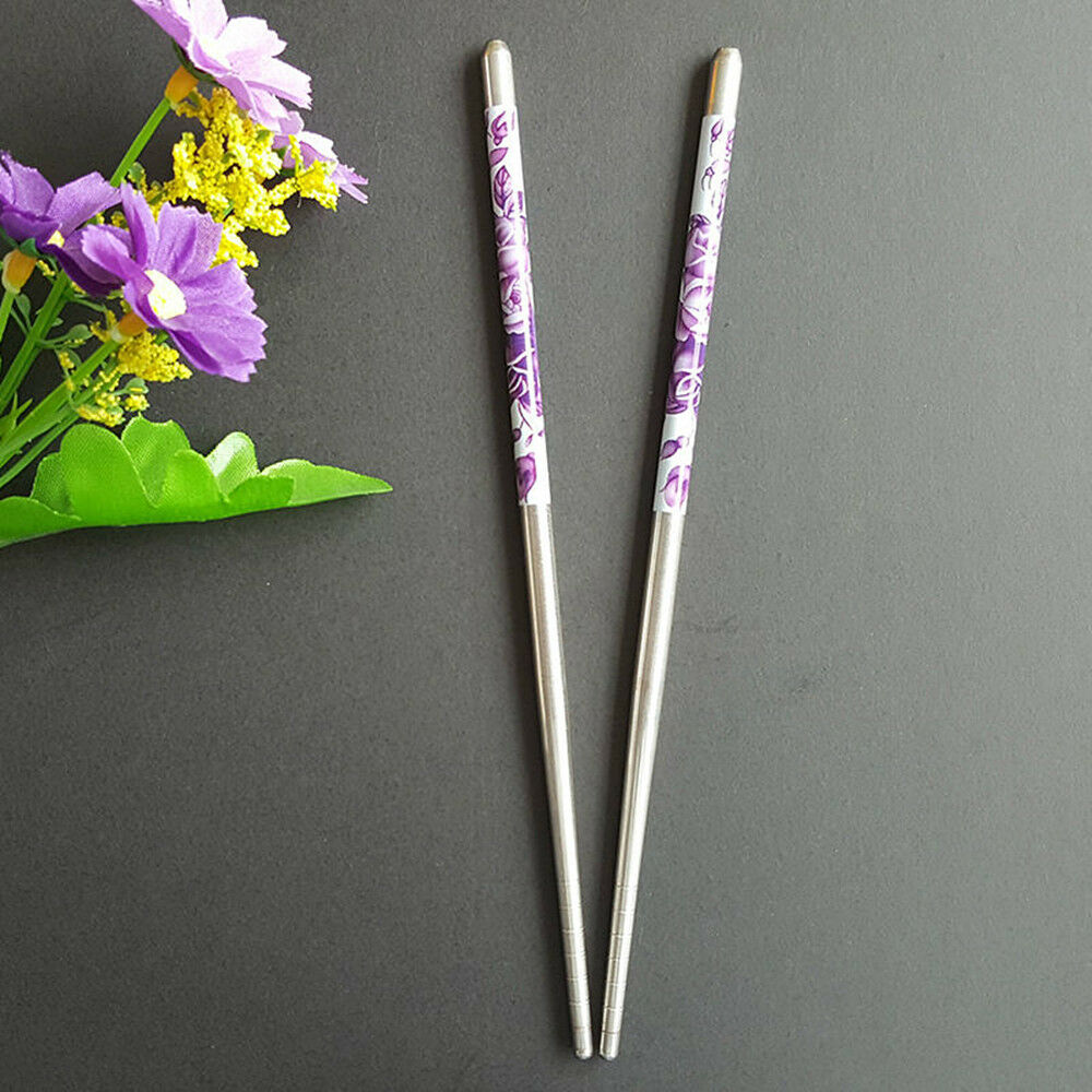 5Pair Home Stainless Steel Chopsticks Chop Sticks NEW YEAR Gifts Assorted Set US