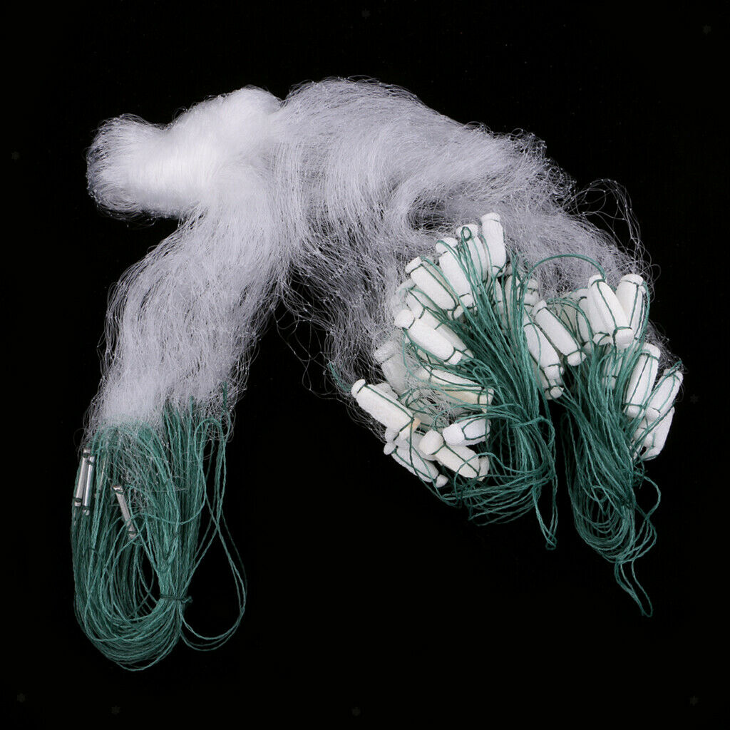 2X Fishing Fish Sinking Gill Net 1 Layers Net Soft Bait Trap with Float 0.7x15m