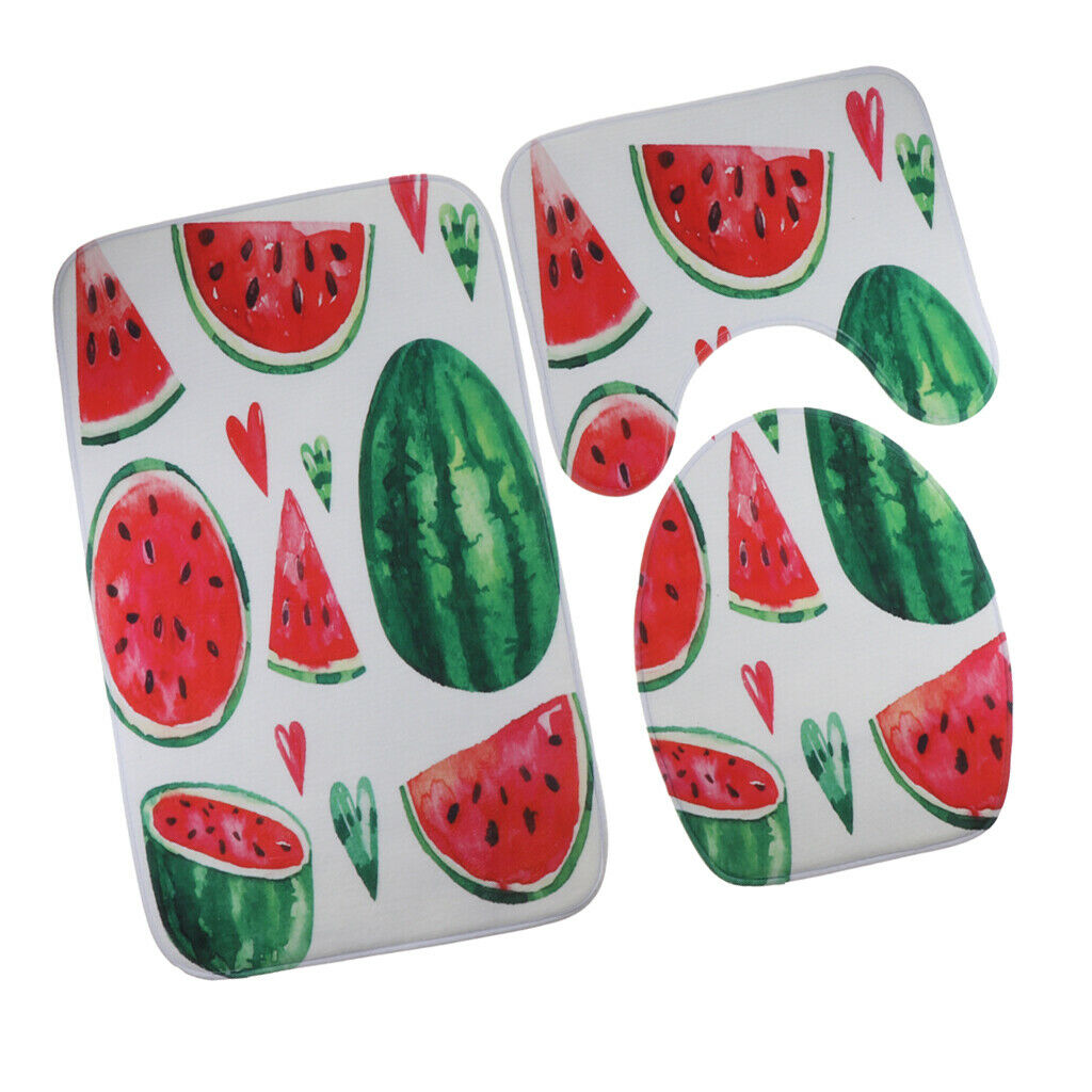 Three Pieces Toilet Rug Mats Bathroom Rug Mats 3 Pieces with Lid Cover