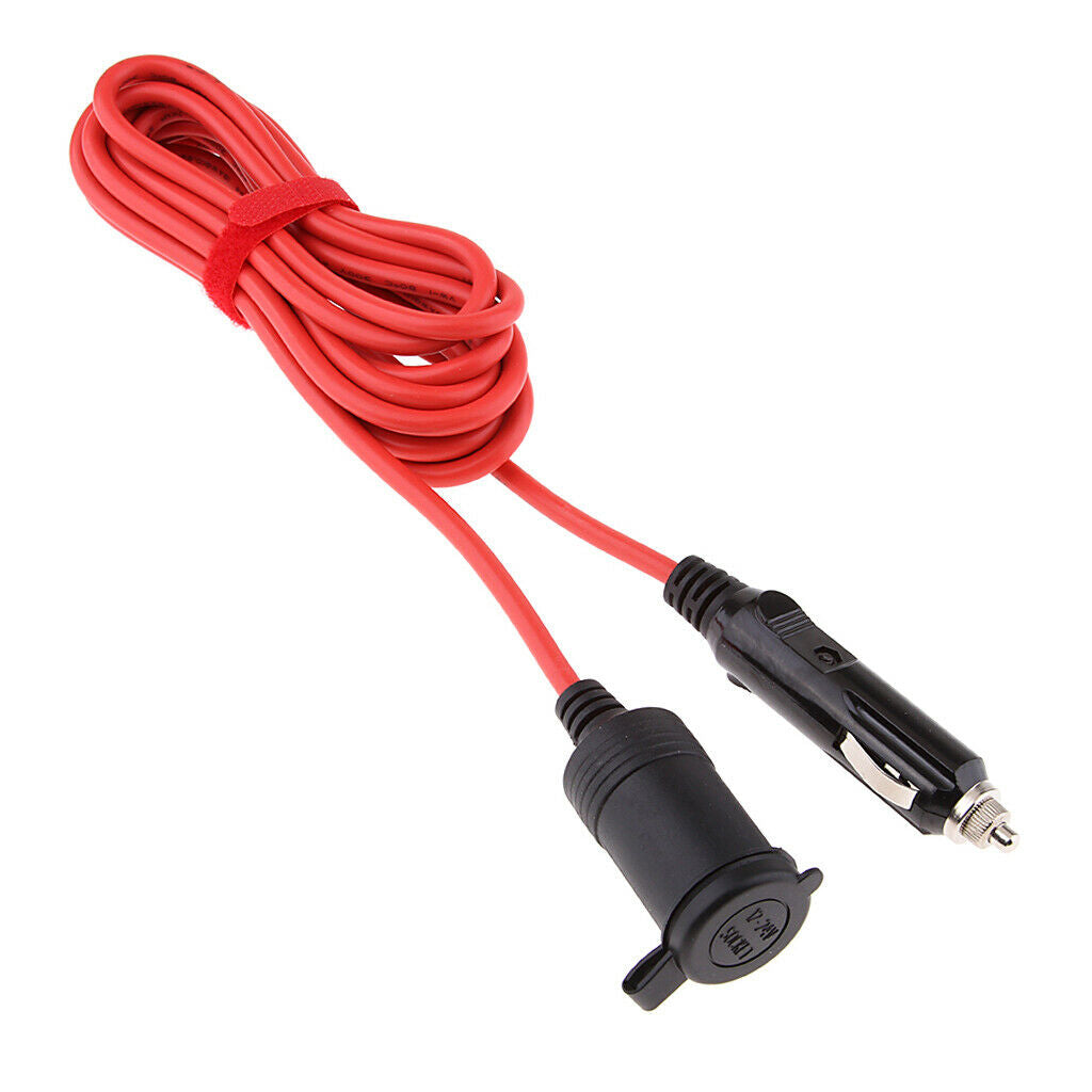 12-24V Car Cigarette Lighter Power Plug Socket Adapter Extension Cable 360cm