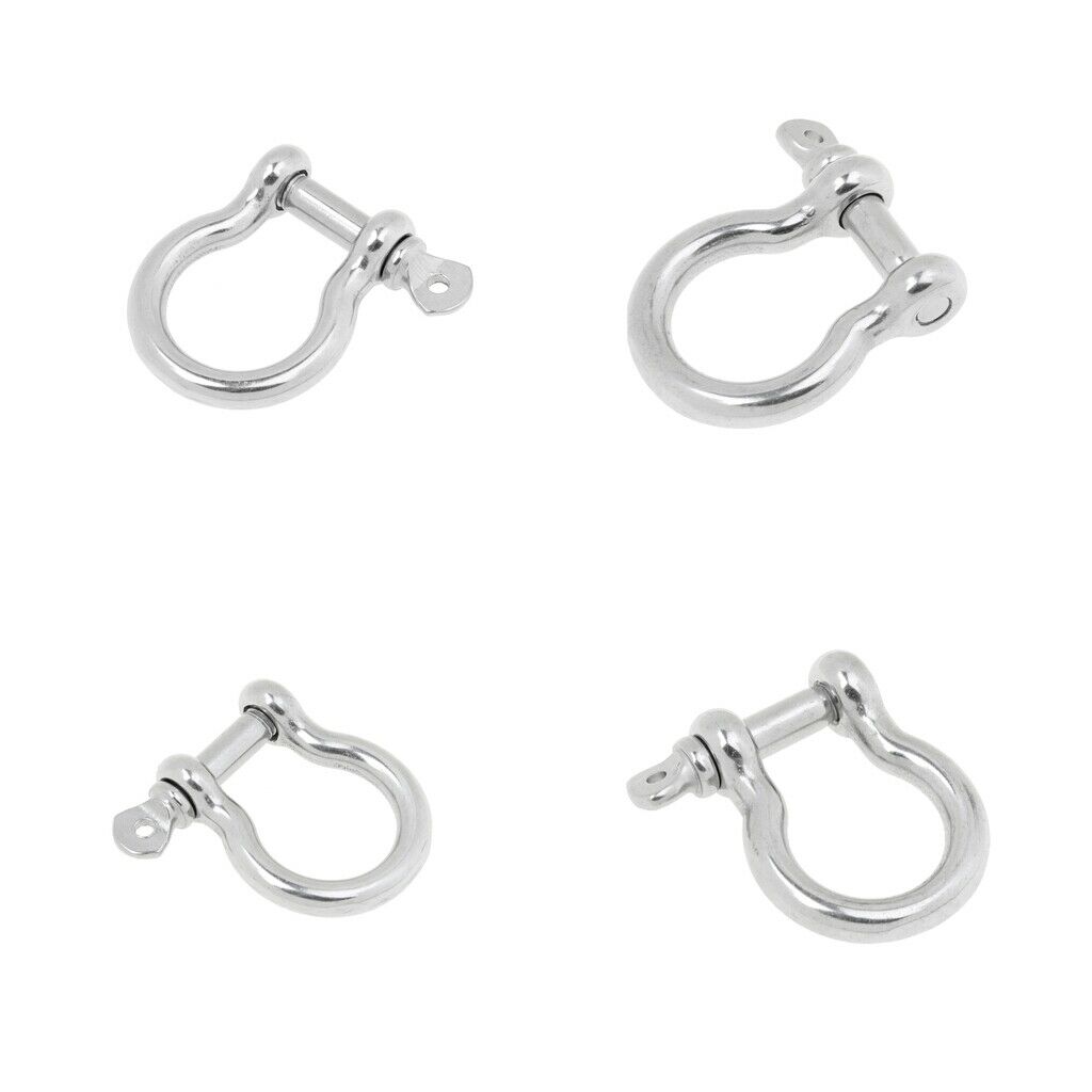 4pcs 6mm&5mm Dee Shackle U loop D Shackle Pin Bow Chain Link Fastener