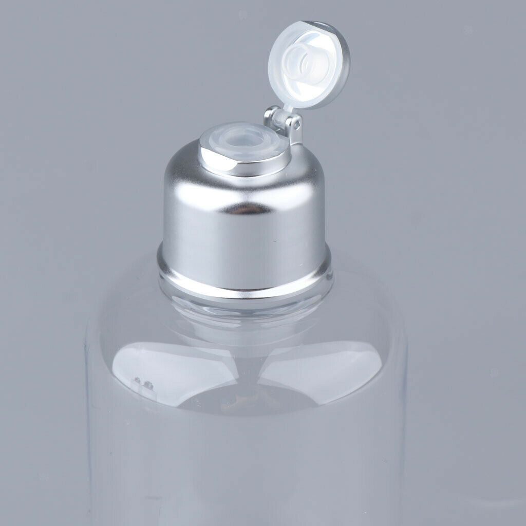 3pcs Empty PET Plastic Bottle with Flip Lid Refillable Container Clear 200ml