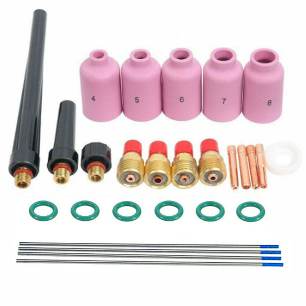 Suitable for Wp9/20/25Tig Torch Stubby Gas Lens Heat-Resistant Glass Set 49 Pcs