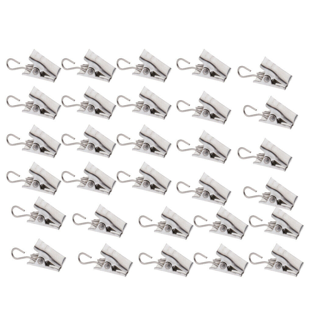 30Pcs Heavy Duty Curtain Clips with Hook Spring Clamps Hanger Clips Carrier