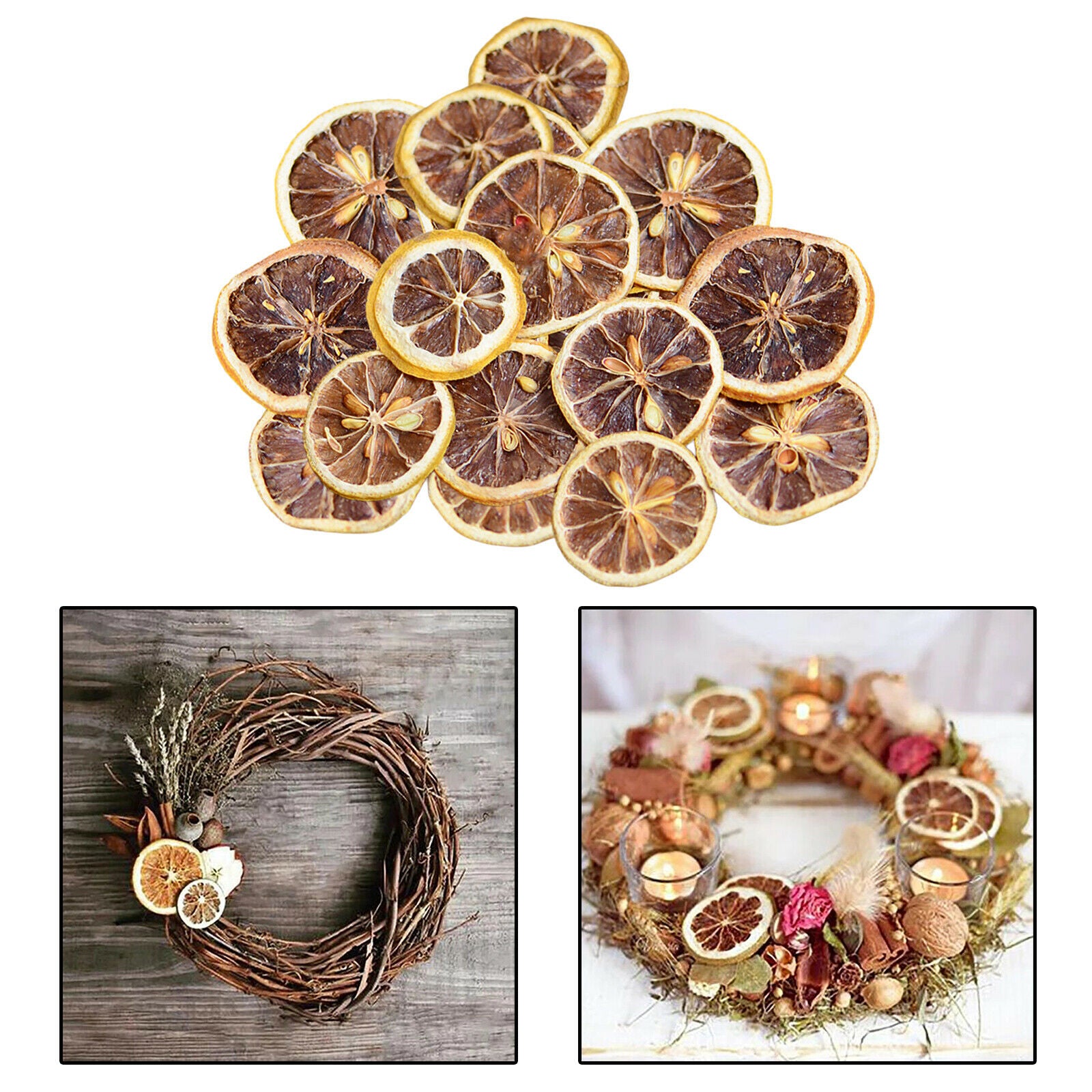 30x Natural Dried Lemon Slice Herbarium DIY Phone Case Soap Art Crafts Tool