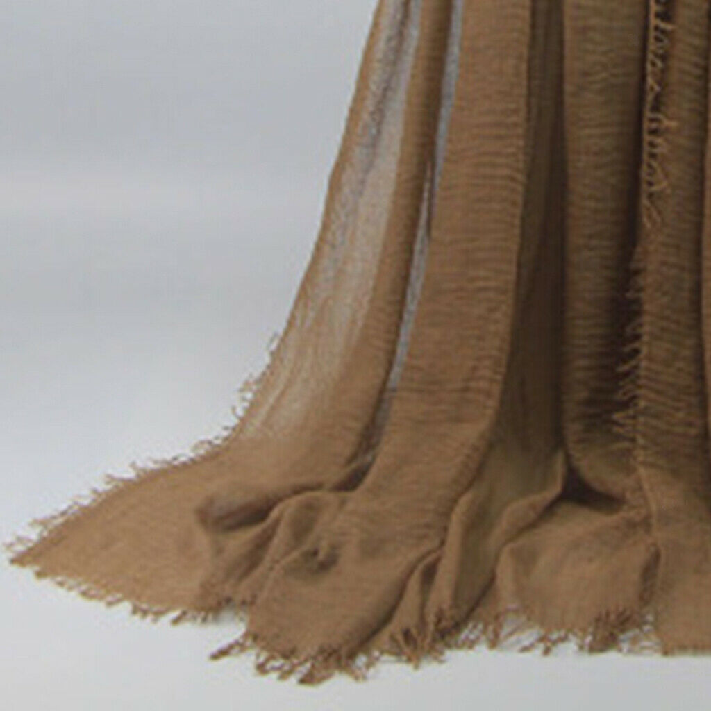 2 Pieces Muslim Ladies Soft Cotton Long Scarves Solid Hijab Shawl Head Scarf