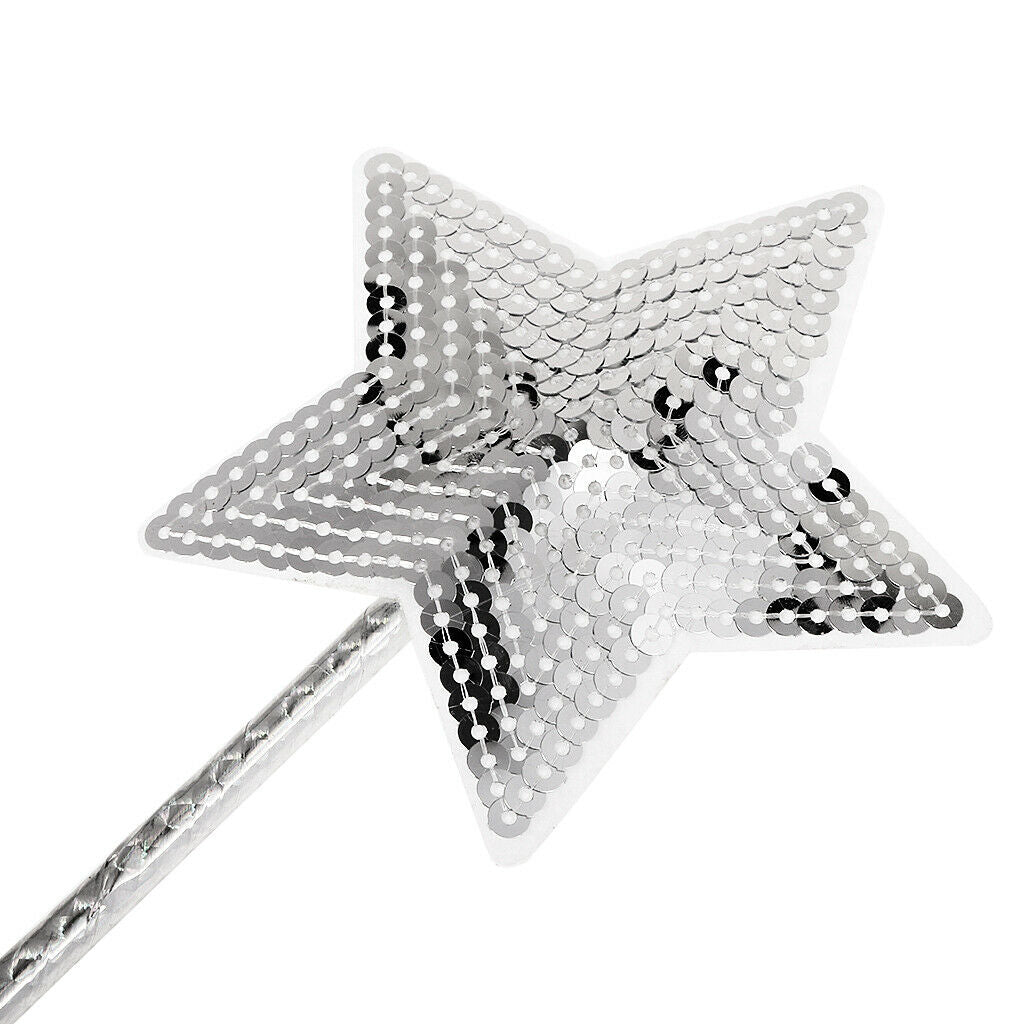 Plastic Sequin Star Shape Fairy Wand Princess Magic Stick Girls Party Prop