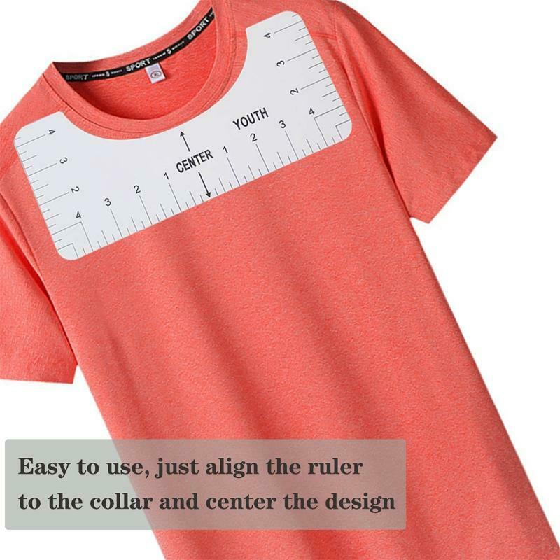 4PCS/Set Round Neck T-shirt Alignment Ruler PVC Sewing Collar Measuring Tool